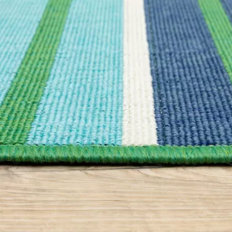 Covington Home Marquesas Multi Stripe Indoor Outdoor Rectangular Area Rug