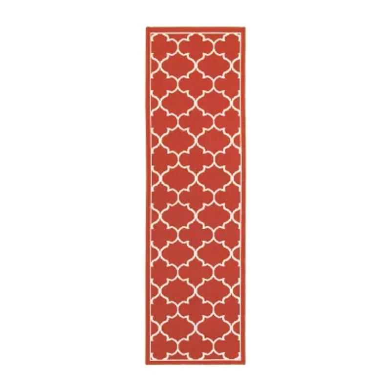 Covington Home Marquesas Scallop Trellis 2'3"X7'6" Indoor Outdoor Rectangular Runner
