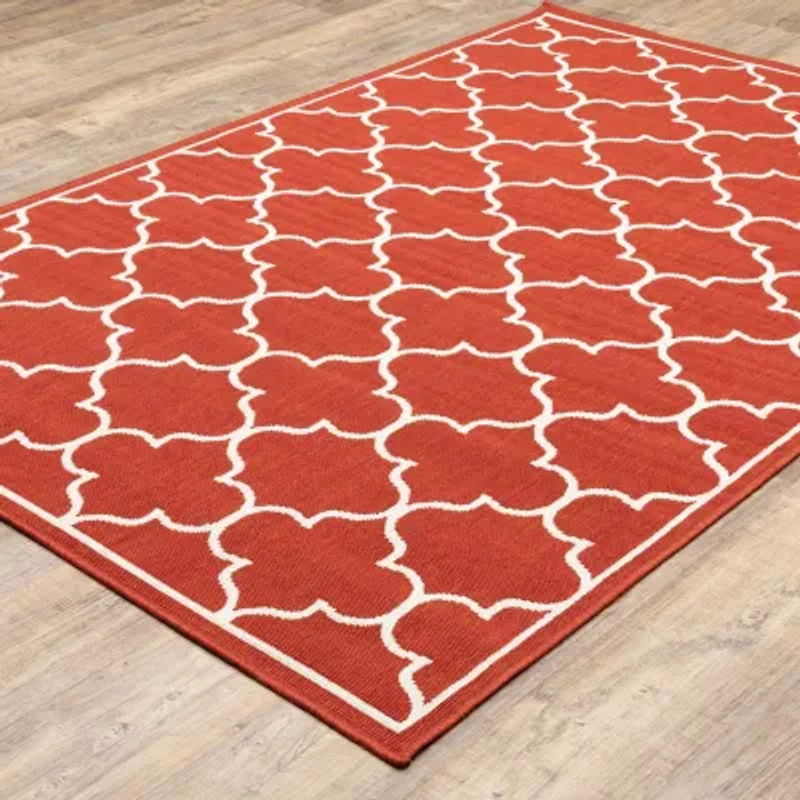 Covington Home Marquesas Scallop Trellis Indoor Outdoor Rectangular Accent Rug