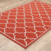 Covington Home Marquesas Scallop Trellis Indoor Outdoor Rectangular Accent Rug