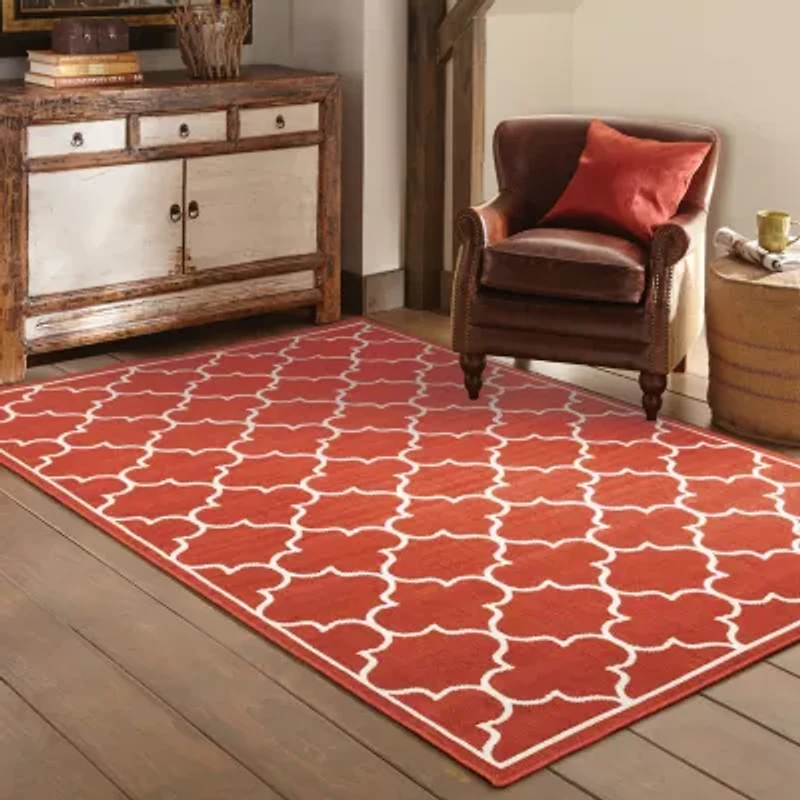 Covington Home Marquesas Scallop Trellis Indoor Outdoor Rectangular Accent Rug