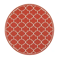 Covington Home Marquesas Scallop Trellis 7'10"X7'10" Indoor Outdoor Round Area Rug
