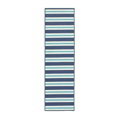 Covington Home Marquesas Striped 2'3"X7'6" Indoor Outdoor Rectangular Runner