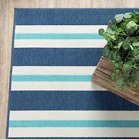 Covington Home Marquesas Striped 2'3"X7'6" Indoor Outdoor Rectangular Runner