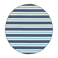 Covington Home Marquesas Striped 7'10"X7'10" Indoor Outdoor Round Area Rug