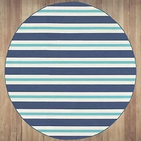 Covington Home Marquesas Striped 7'10"X7'10" Indoor Outdoor Round Area Rug