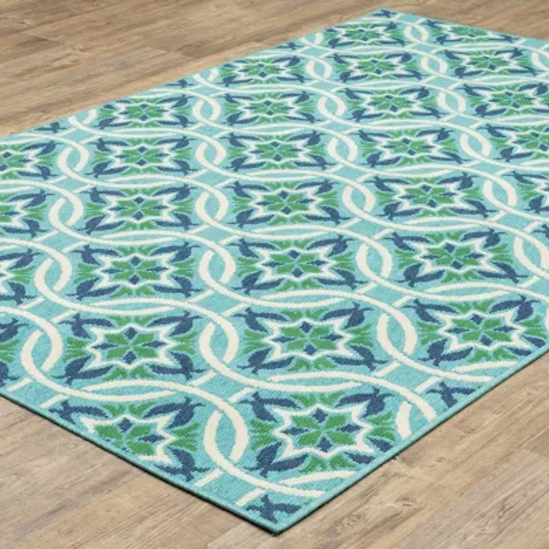 Covington Home Marquesas Floral Trellis Indoor Outdoor Rectangular Accent Rug