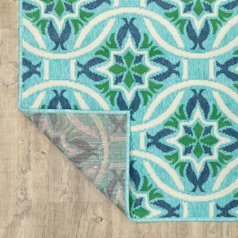 Covington Home Marquesas Floral Trellis Indoor Outdoor Rectangular Accent Rug