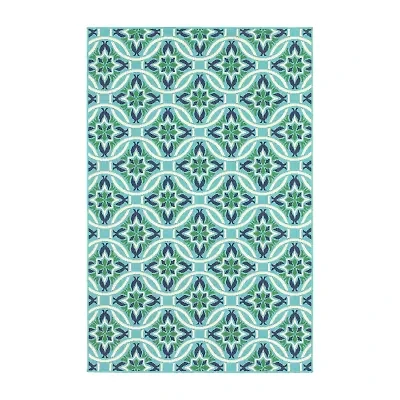 Covington Home Marquesas Floral Trellis Indoor Outdoor Rectangular Accent Rug