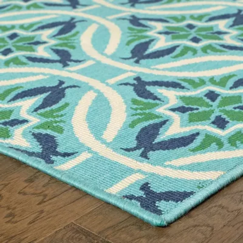 Covington Home Marquesas Floral Trellis Indoor Outdoor Rectangular Accent Rug
