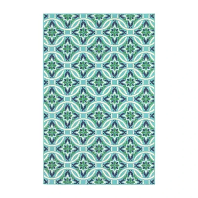 Covington Home Marquesas Floral Trellis Indoor Outdoor Rectangular Area Rug