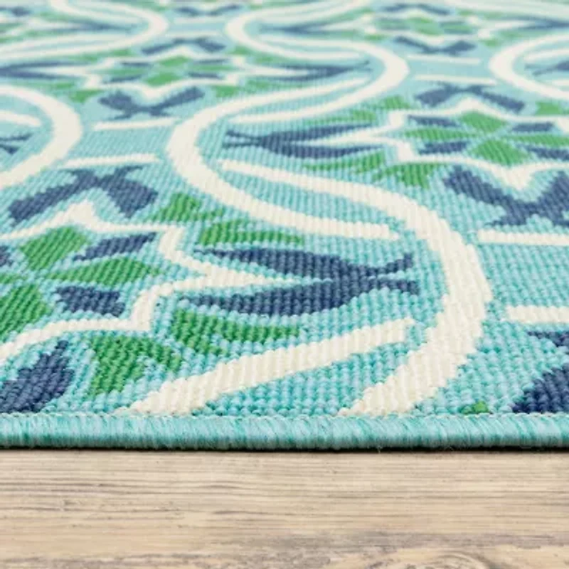Covington Home Marquesas Floral Trellis Indoor Outdoor Rectangular Area Rug