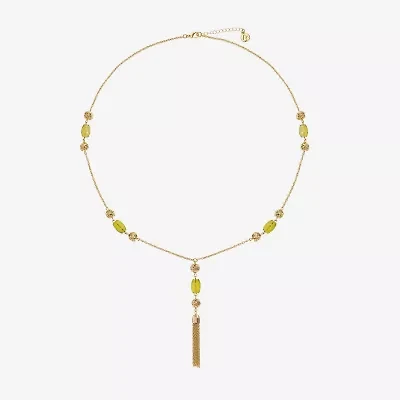 Liz Claiborne Beaded Tassel Womens 30 Inch Pendant Necklace