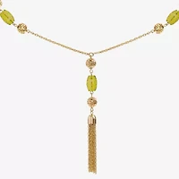 Liz Claiborne Beaded Tassel Womens 30 Inch Pendant Necklace