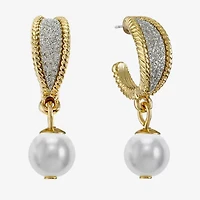 Monet Jewelry Womens Simulated Pearl Hypoallergenic Drop Earrings