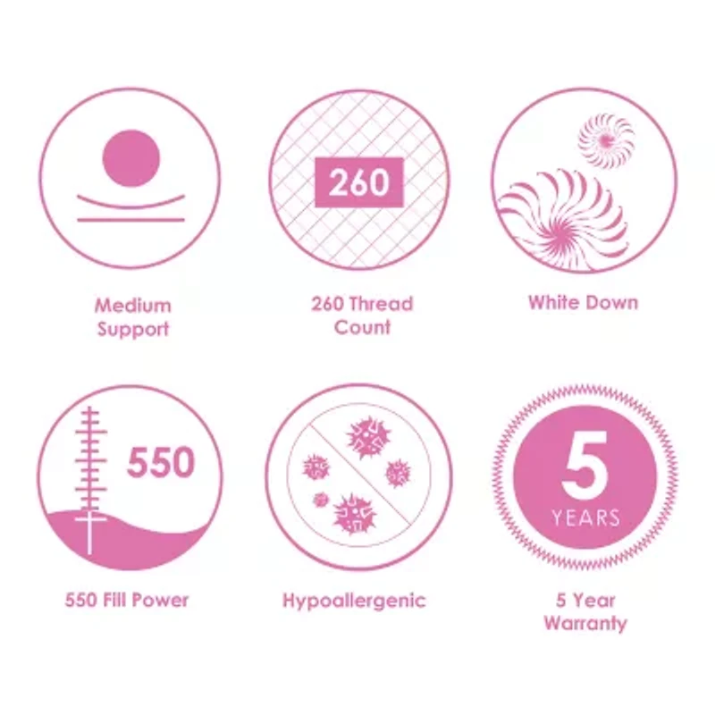 Canadian Down & Feather Company 2 Pack Medium Density Bed Pillow