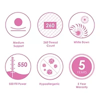 Canadian Down & Feather Company 2 Pack Medium Density Bed Pillow