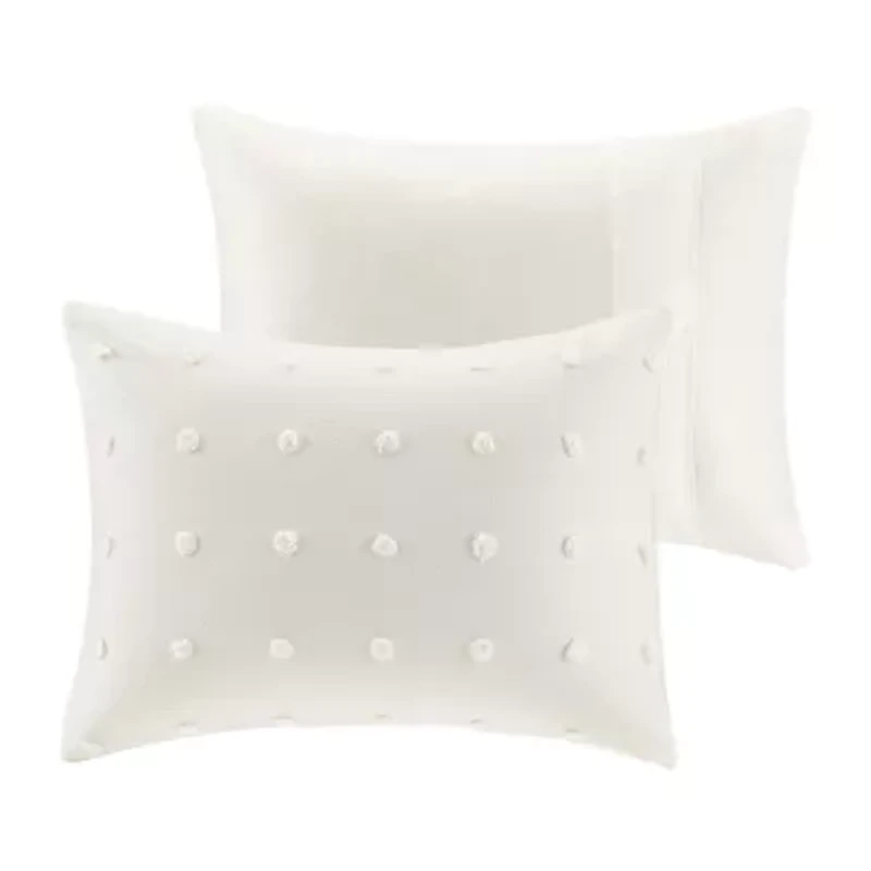 Intelligent Design Maize Cotton Jacquard Duvet Cover Set with Euro Shams and Throw Pillows