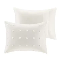 Intelligent Design Maize Cotton Jacquard Duvet Cover Set with Euro Shams and Throw Pillows