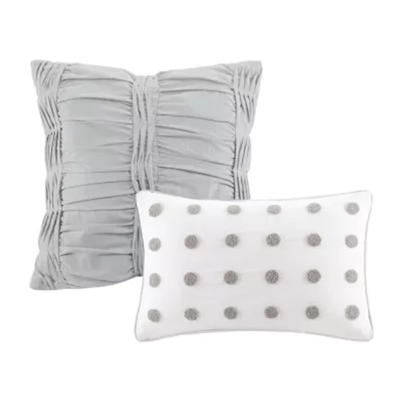 Intelligent Design Maize Cotton Jacquard Duvet Cover Set with Euro Shams and Throw Pillows