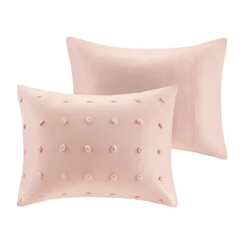 Intelligent Design Maize Cotton Jacquard Duvet Cover Set with Euro Shams and Throw Pillows