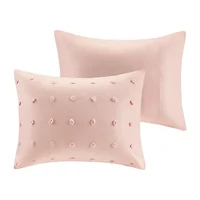 Intelligent Design Maize Cotton Jacquard Duvet Cover Set with Euro Shams and Throw Pillows