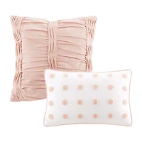 Intelligent Design Maize Cotton Jacquard Duvet Cover Set with Euro Shams and Throw Pillows