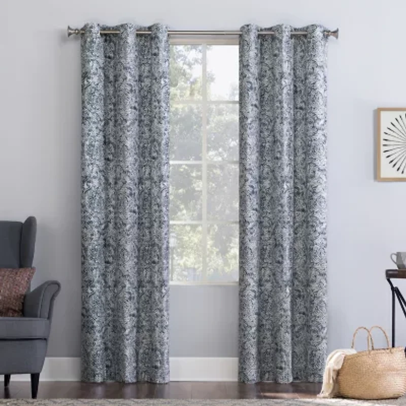No 918 Kenji Grommet Top Energy Saving Sheer Single Curtain Panel