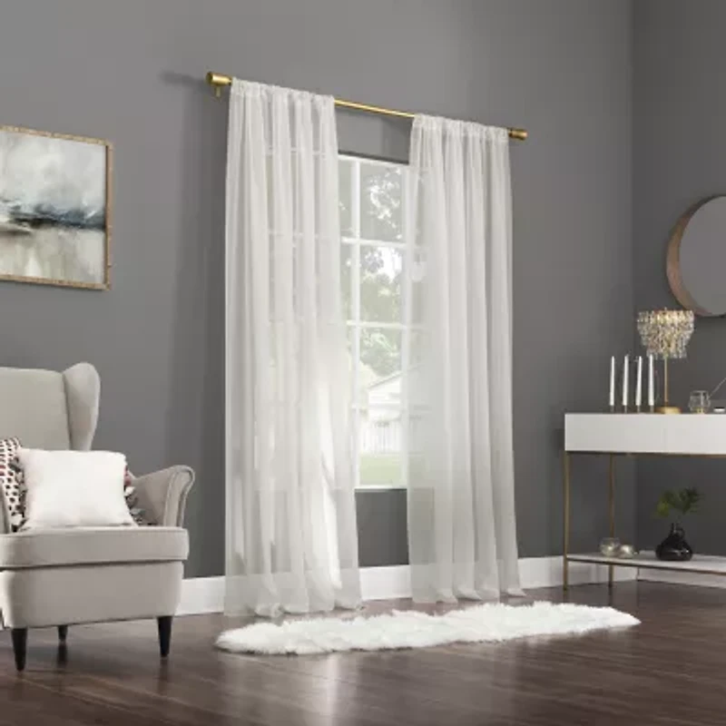 No 918 Mallory Rod Pocket Sheer Single Curtain Panel