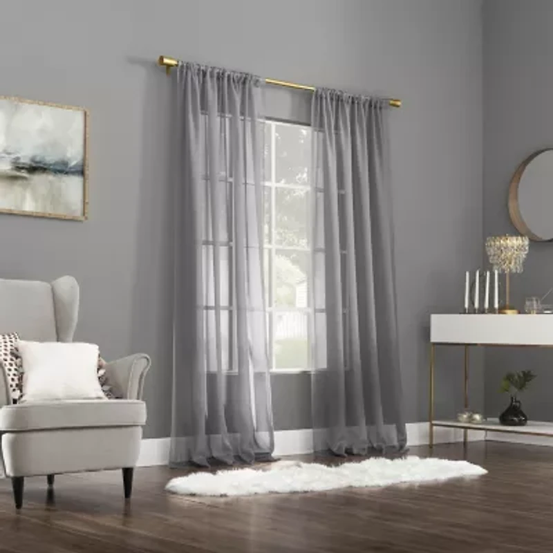 No 918 Mallory Rod Pocket Sheer Single Curtain Panel