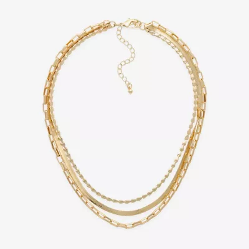 Bold Elements Gold Tone Womens 17 1/2 Inch Strand Necklace