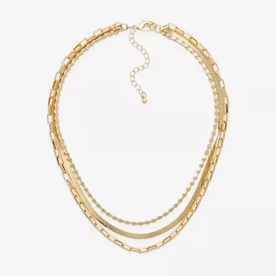 Bold Elements Gold Tone Womens 17 1/2 Inch Strand Necklace