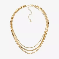 Bold Elements Gold Tone Womens 17 1/2 Inch Strand Necklace