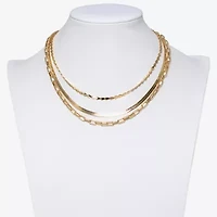 Bold Elements Gold Tone Womens 17 1/2 Inch Strand Necklace