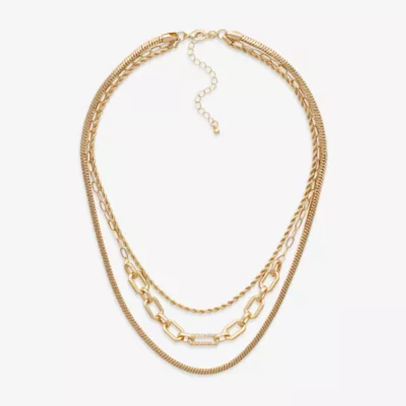 Bold Elements Gold Tone Womens 19 Inch Strand Necklace