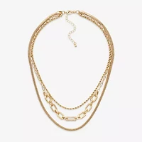 Bold Elements Gold Tone Womens 19 Inch Strand Necklace