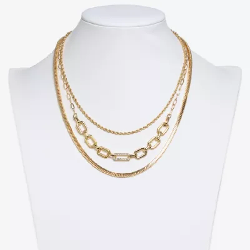 Bold Elements Gold Tone Womens 19 Inch Strand Necklace
