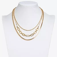 Bold Elements Gold Tone Womens 19 Inch Strand Necklace