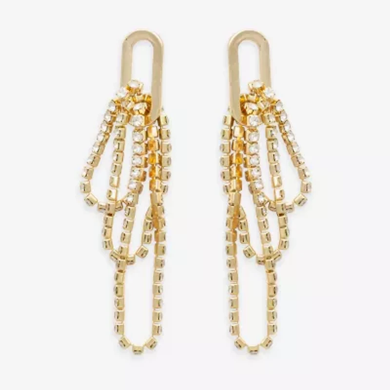 Bold Elements Gold Tone Womens Paperclip Drop Earrings