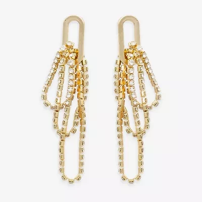 Bold Elements Gold Tone Womens Paperclip Drop Earrings