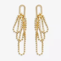 Bold Elements Gold Tone Womens Paperclip Drop Earrings