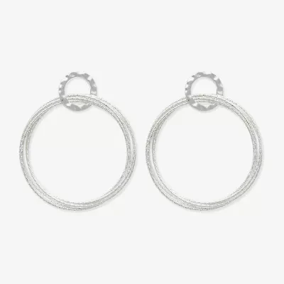 Bold Elements Silver Tone Womens Drop Earrings