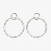 Bold Elements Silver Tone Womens Drop Earrings