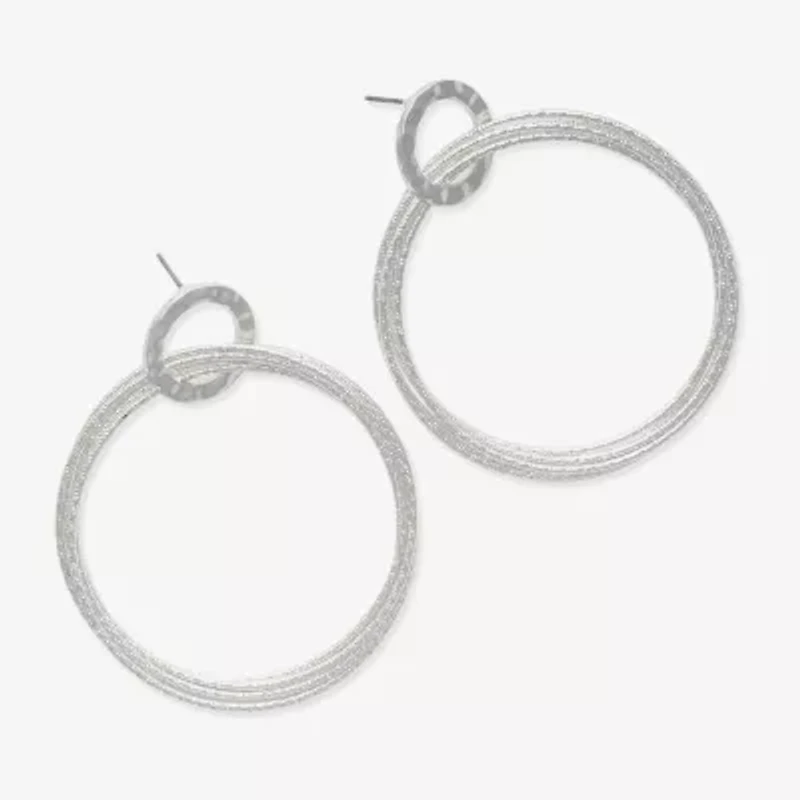 Bold Elements Silver Tone Womens Drop Earrings