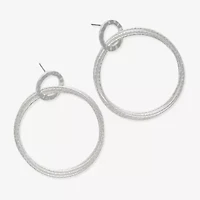 Bold Elements Silver Tone Womens Drop Earrings