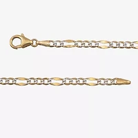 Made in Italy Unisex Adult 14K Two Tone Gold 18 Inch Figaro Chain Necklace