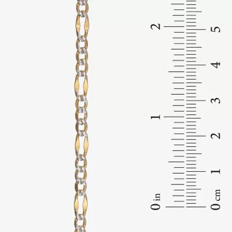 Made in Italy Unisex Adult 14K Two Tone Gold 18 Inch Figaro Chain Necklace
