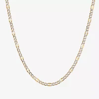 Made in Italy Unisex Adult 14K Two Tone Gold 18 Inch Figaro Chain Necklace