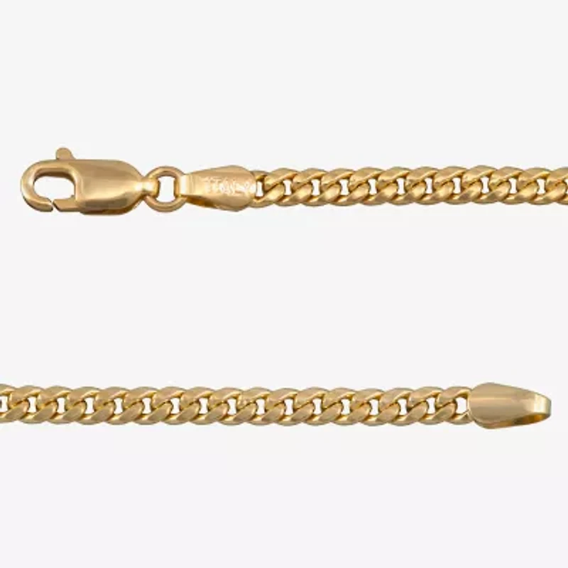 Made in Italy Womens 14K Gold 7.5 Inch Hollow Cuban Chain Bracelet