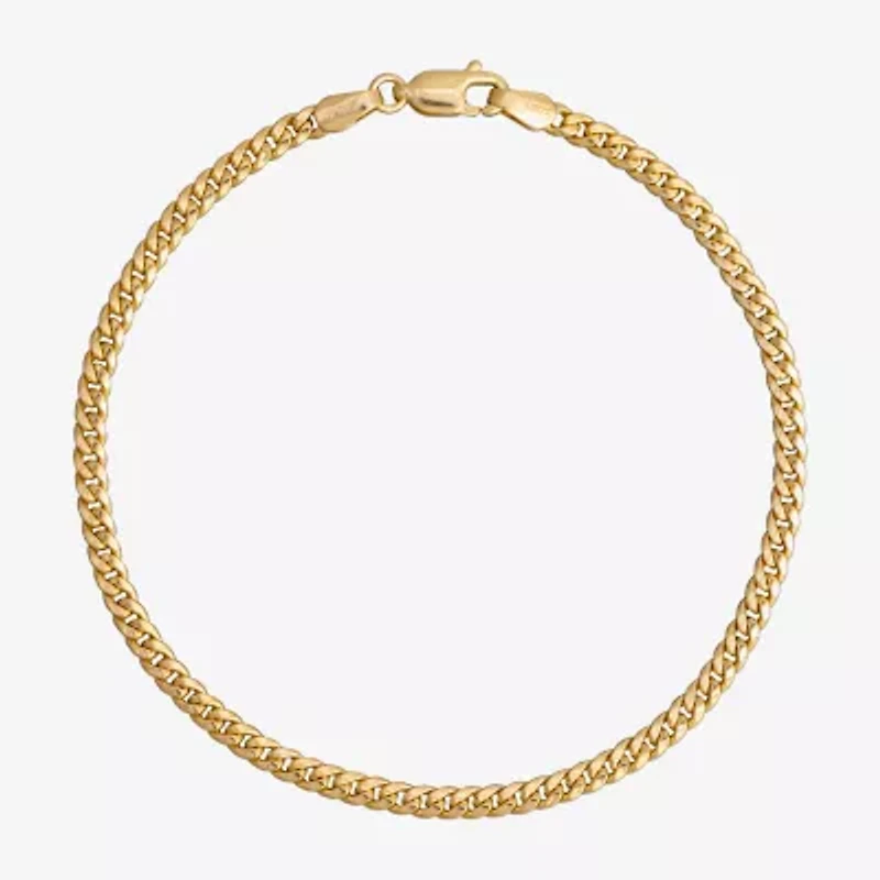 Made in Italy Womens 14K Gold 7.5 Inch Hollow Cuban Chain Bracelet